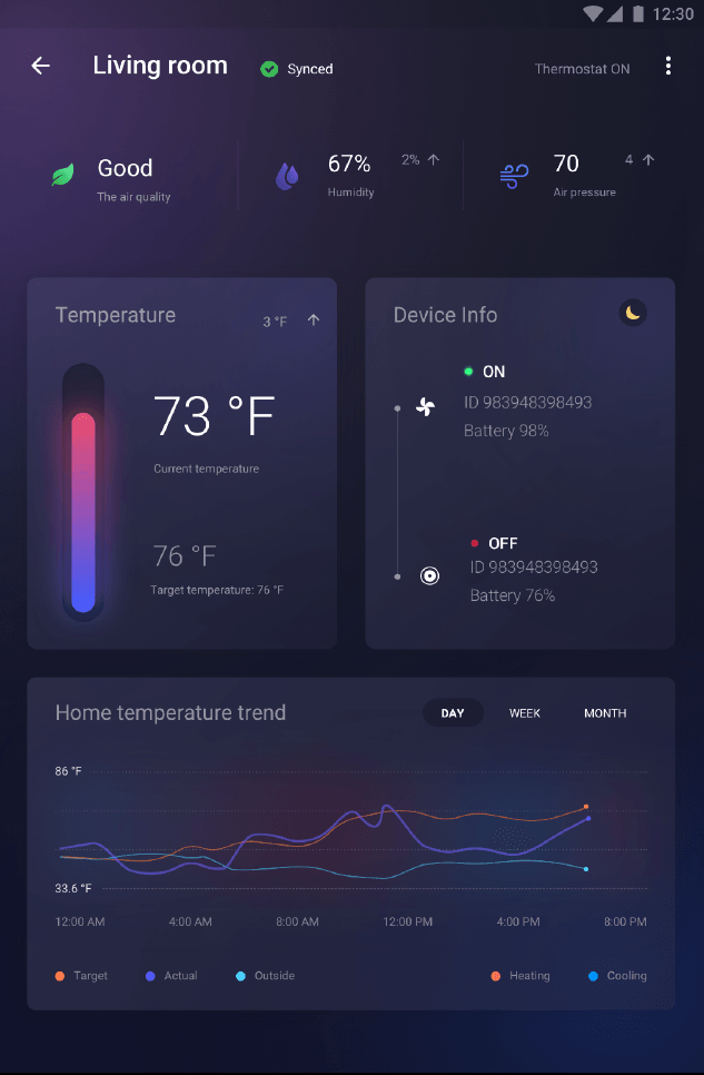Mobile app interface